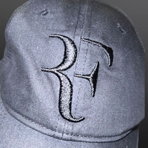 Nike Dri Fit Roger Federer RF Legacy 91 Tennis Cap Double Black Adjustable Hat - Picture 7 of 7